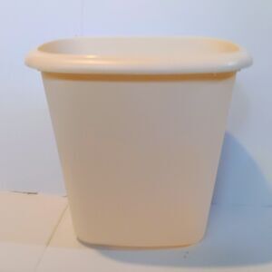 Vintage Rubbermaid Vanity Waist Basket-Almond-Bathroom-2953-10 inch-USA Made